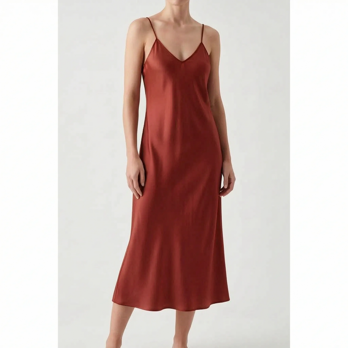 Satin Texture Slip Dress -  Lois