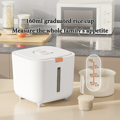 Rice Storage Box 5–10kg Airtight Moisture & Insect Resistant with Measuring Cup – GrainSafe
