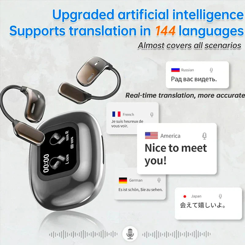 Real-Time Translation Earbuds with LCD Touch – Lexora