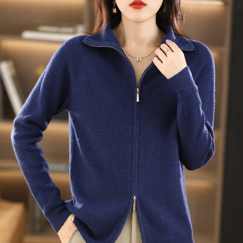 Ladies' Jacket with Double Zip – Celeste