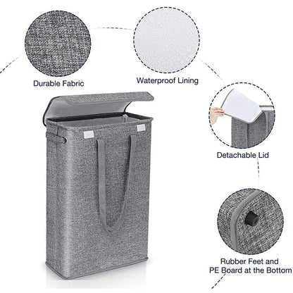 45L Slim Laundry Basket with Lid – Neris