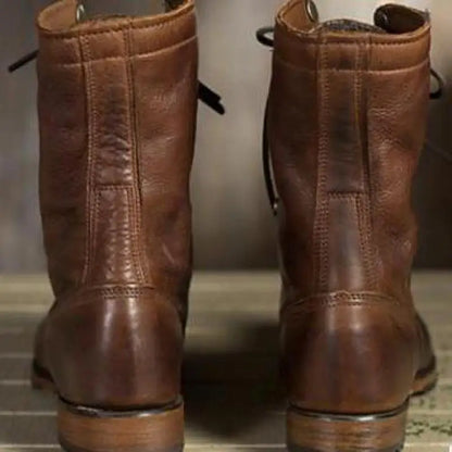 Lined women's leather boots with lacing – Alvara autumn edition