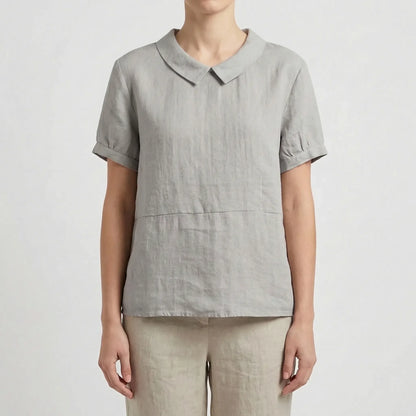 Short Sleeve Collared Women's Top - Maria