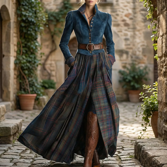 Tailliertes Maxikleid Mit Karorock - Kristen