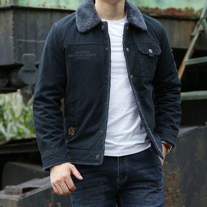 Stylish Men's Jacket with Fur Collar – Lars