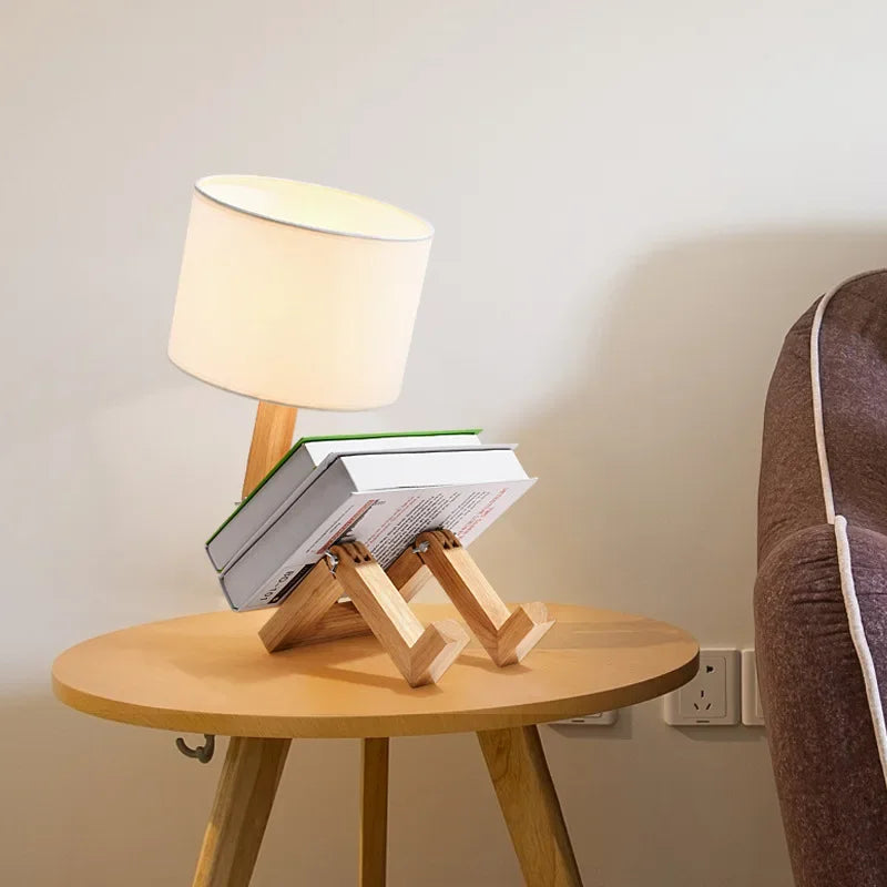 Verstellbare Hölzerne Tischlampe - Lampique