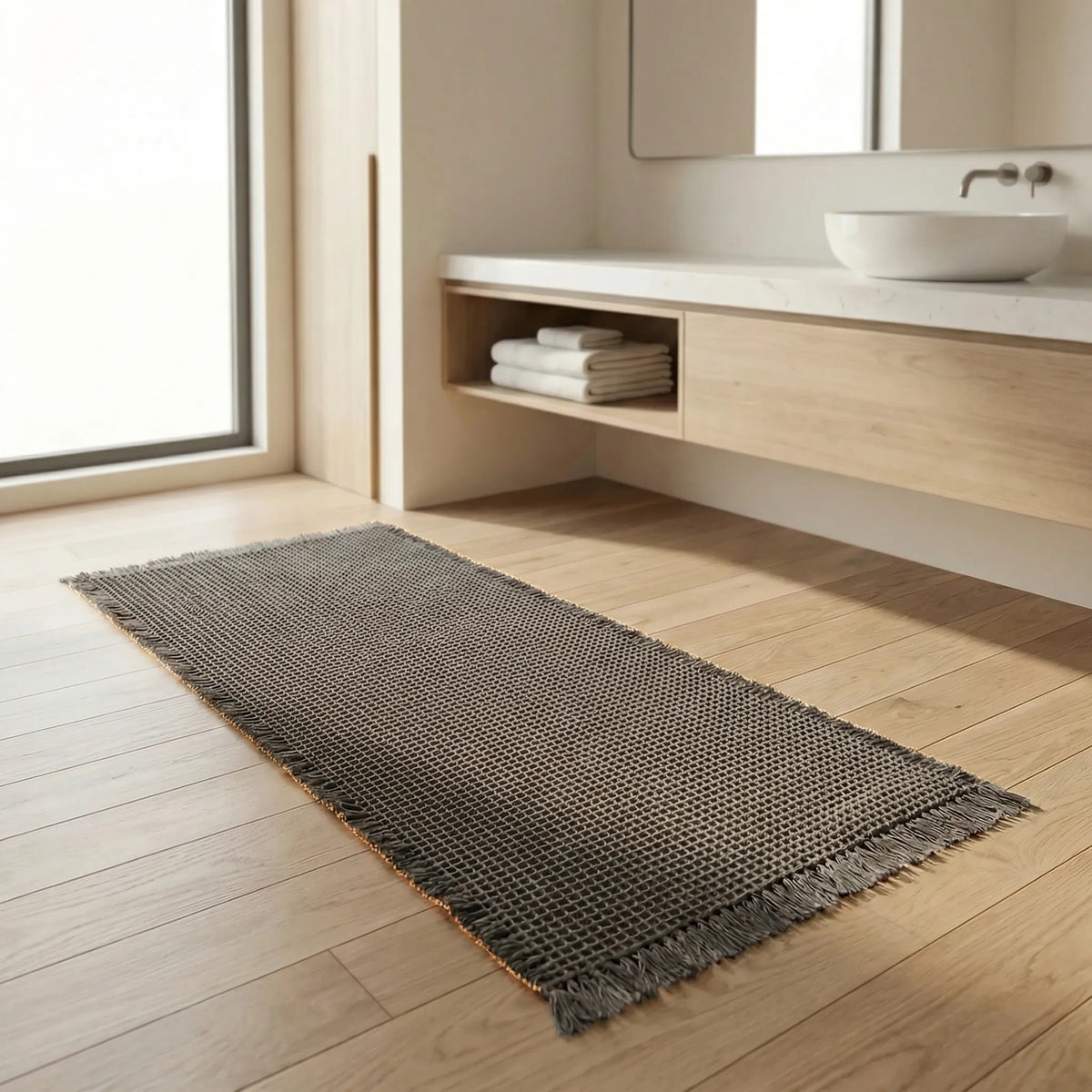 Waffle Textured Bath Runner - Texturra