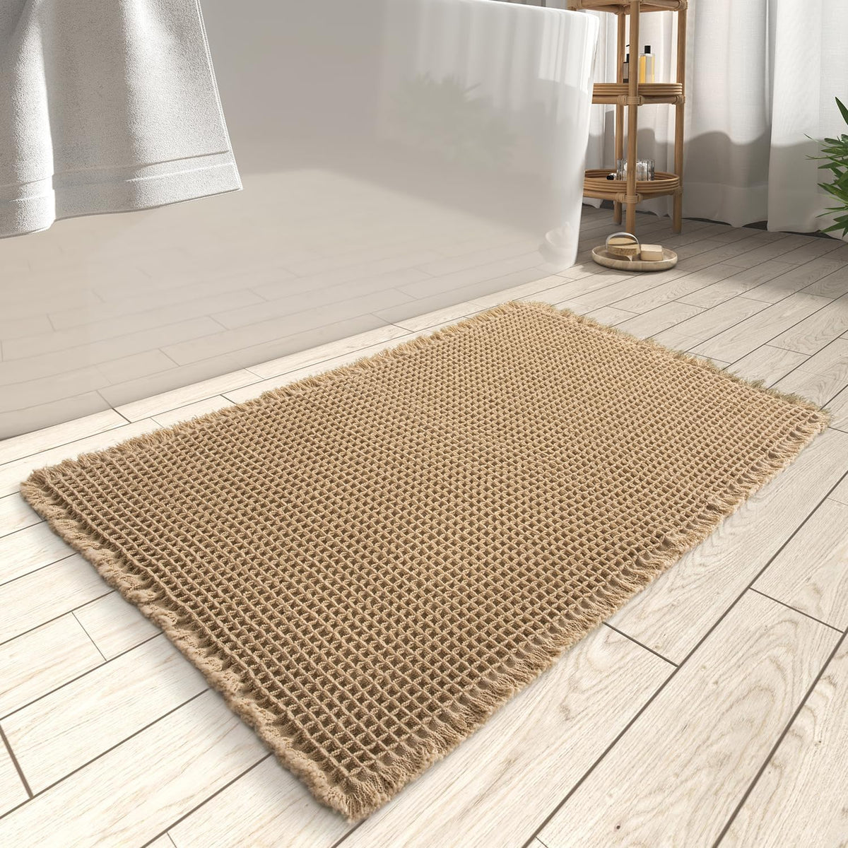 Waffle Textured Bath Runner - Texturra