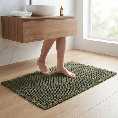 Waffle Textured Bath Runner - Texturra