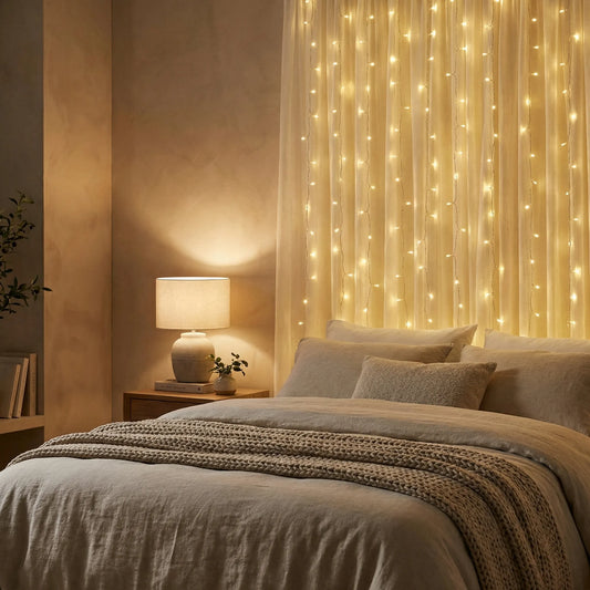 Warm Wit LED-Lichtgordijn Voor Binnen En Buiten - Glowdrop