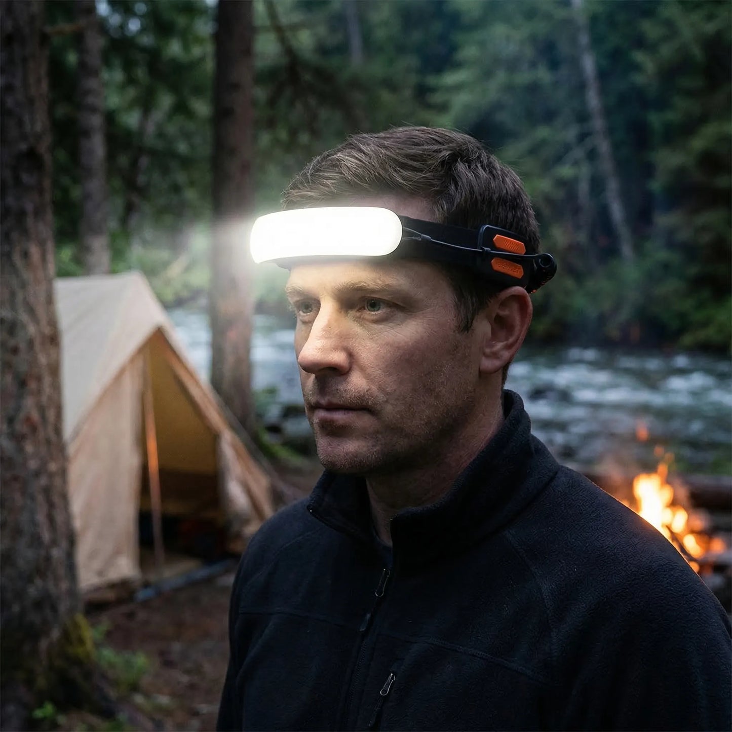 Wide-Beam Rechargeable COB Headlamp -  Headrix