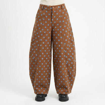 Wide Barrel Leg Trousers -  Mae