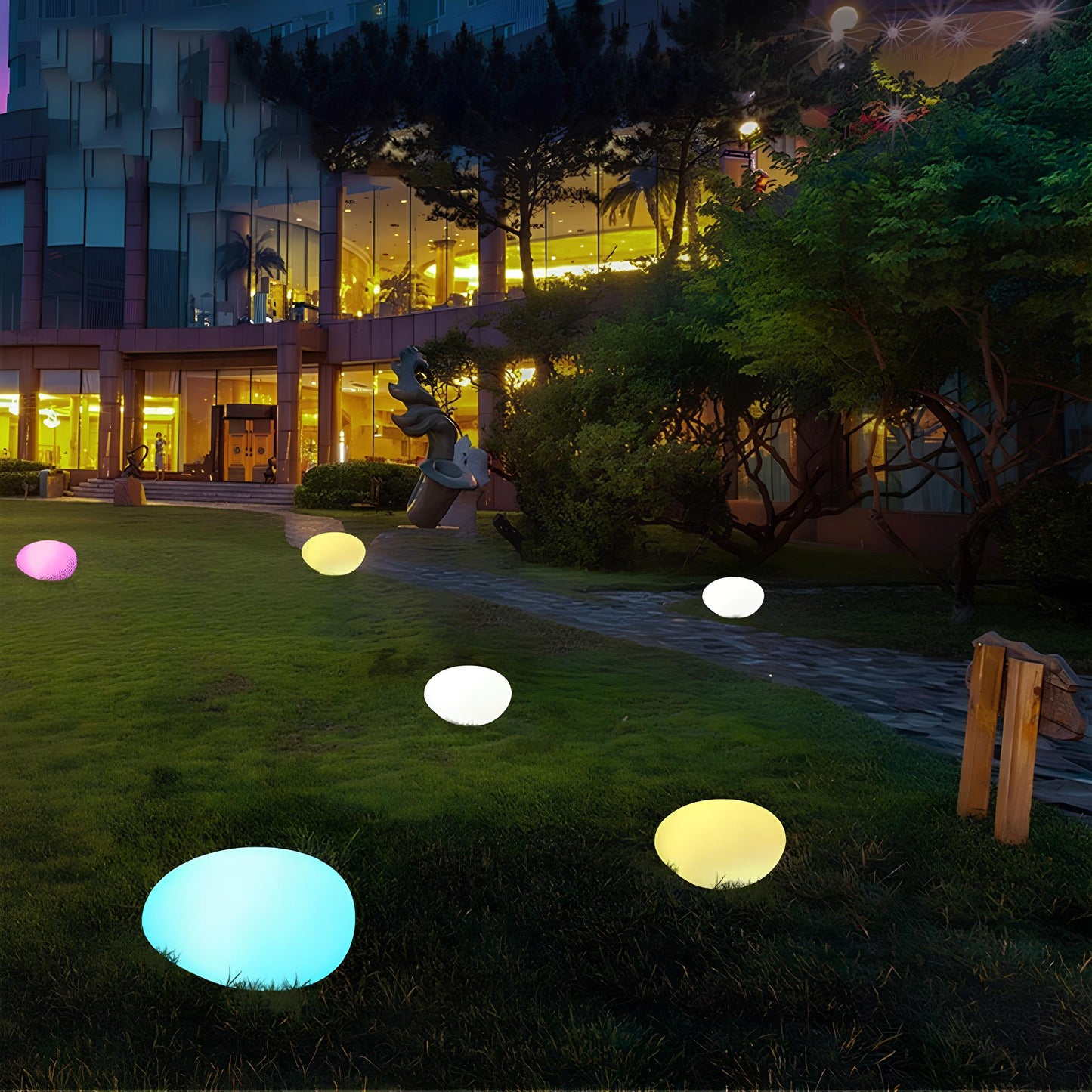 Wiederaufladbare Kabellose Gartlampe - GlowPebble