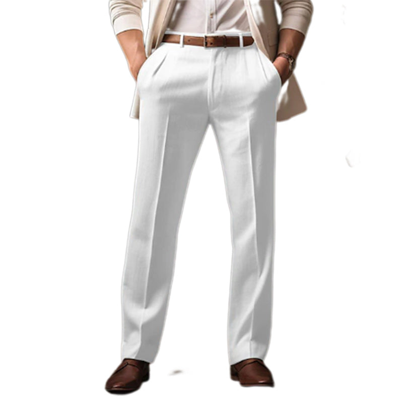 Men's casual trousers made of cotton with a straight cut – Corbinian