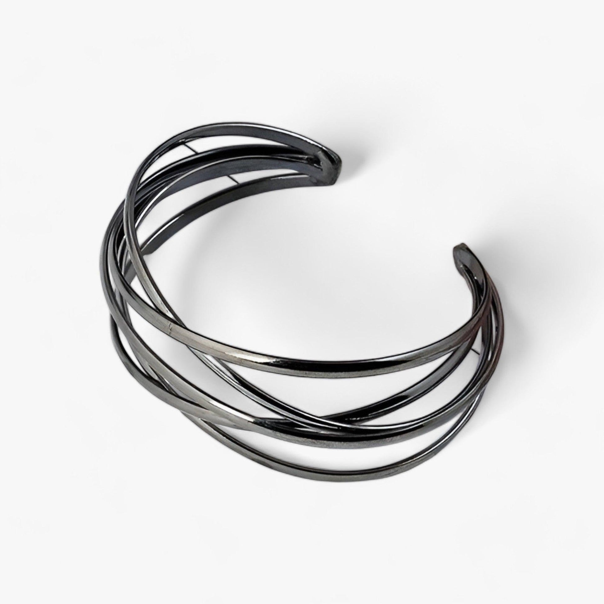 Adjustable cuff bracelet - Liora-Black-Nora Luxe