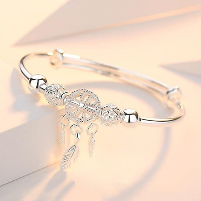 Adjustable Dreamcatcher Bracelet of 925 Silver - Lisa-Nora Luxe