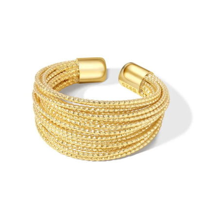 Adjustable Layered Ring - Isolde-Gold-Nora Luxe