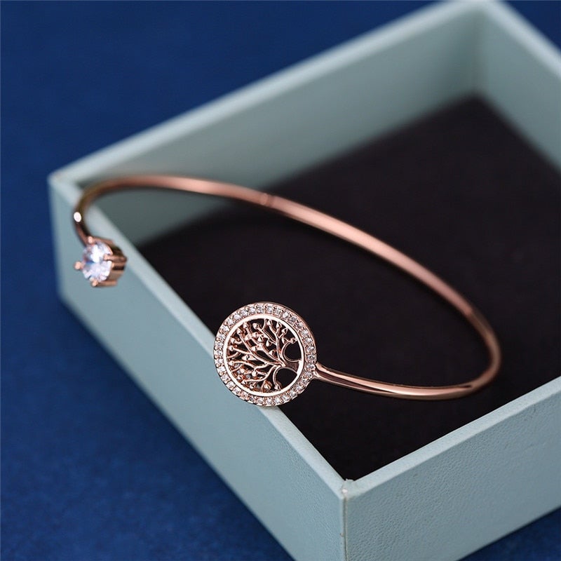 Adjustable Tree of Life Bracelet - Elowen-Silver-Nora Luxe