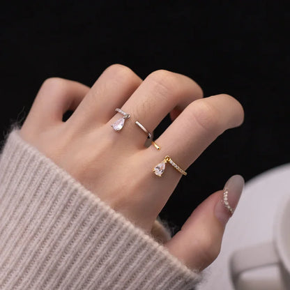Adjustable Water Drop Ring - Isaline-Gold-Nora Luxe
