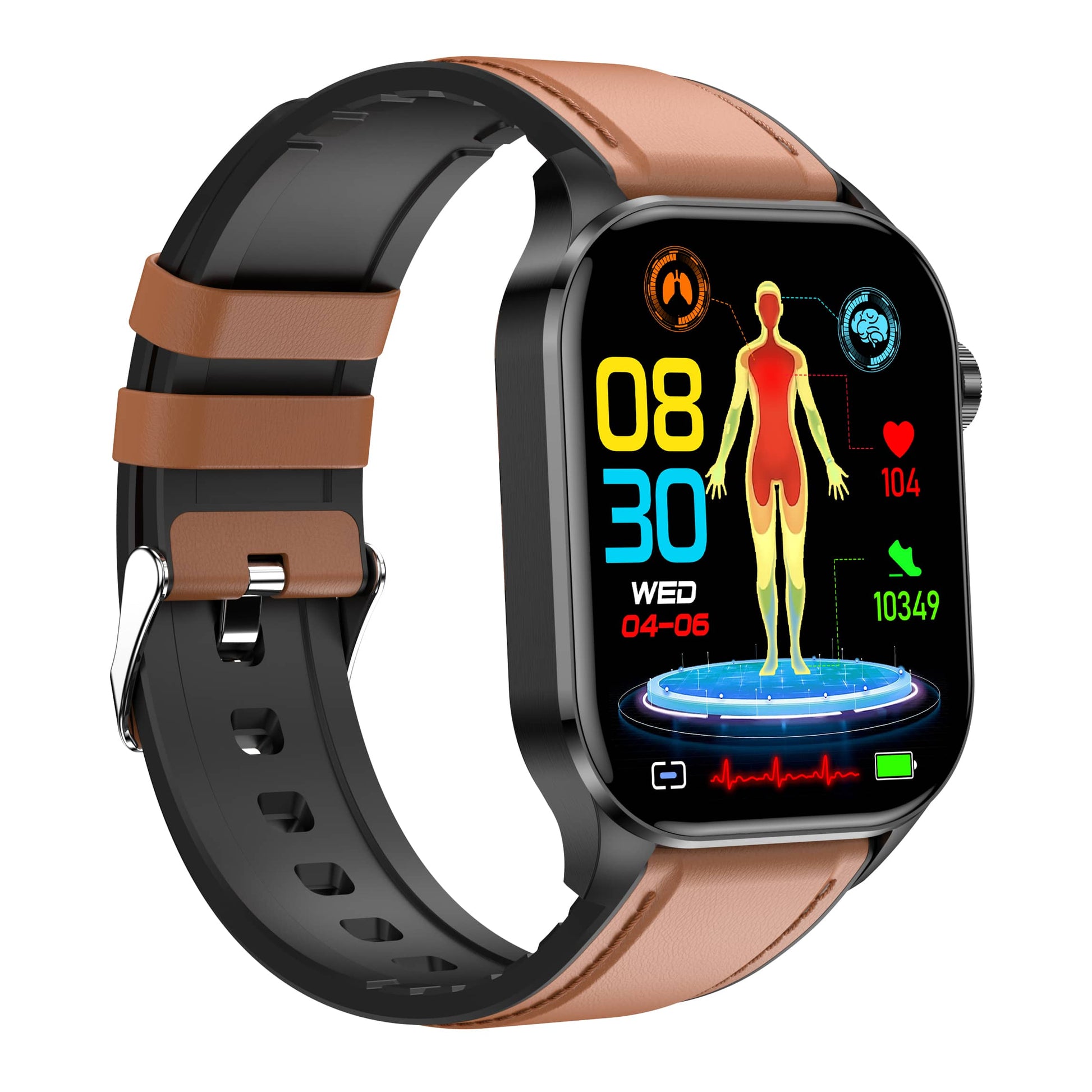 Advanced Health & Fitness Smartwatch - VitaSense-Brown-Nora Luxe