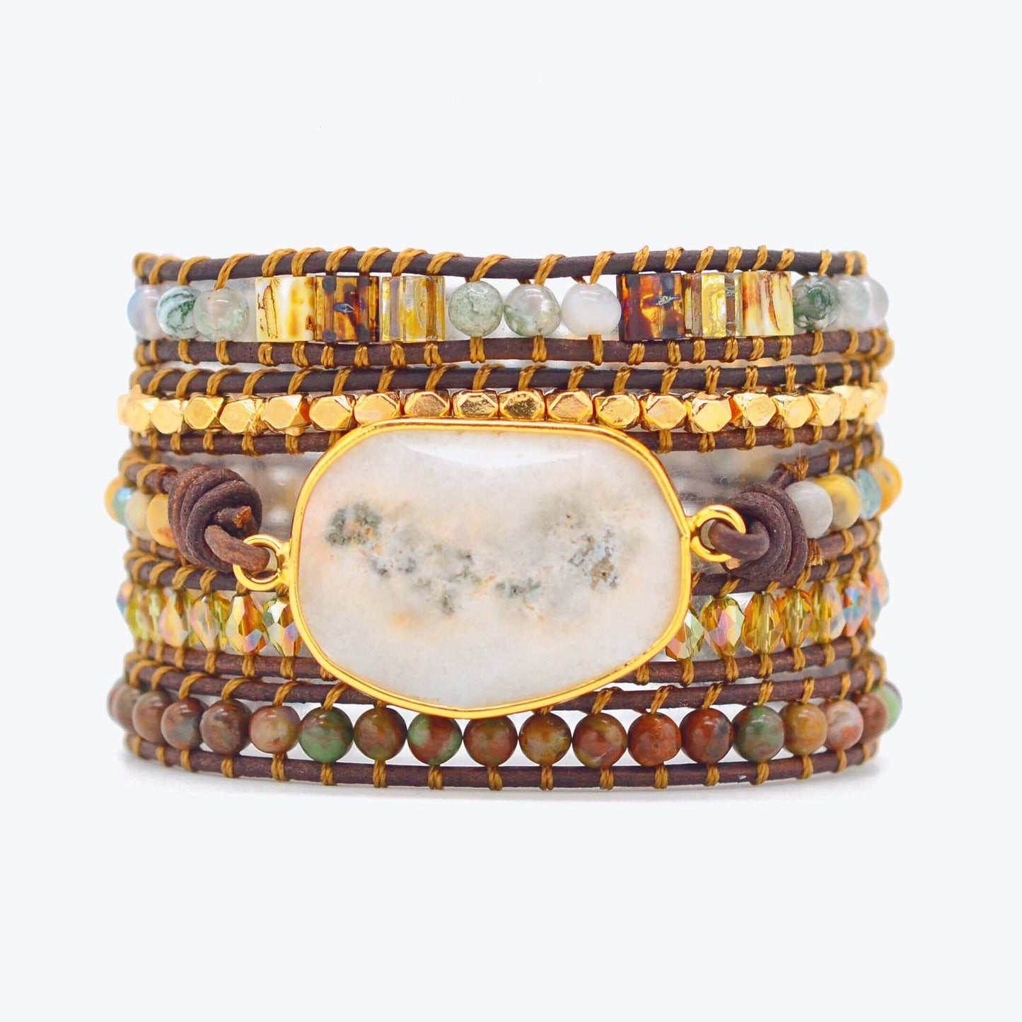 Agate Moonlight Wrap Bracelet - Lunara-Nora Luxe