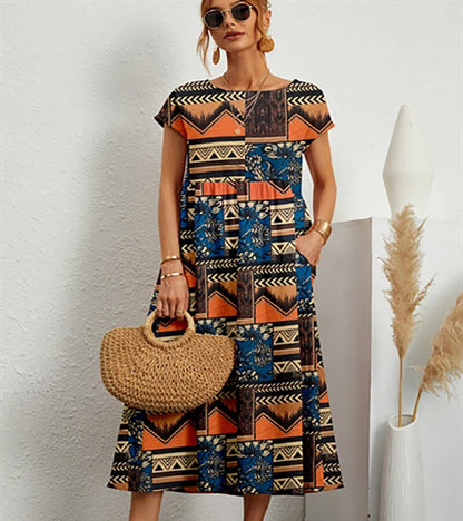 Airy cotton dress – Isadora-Orange-S-Nora Luxe