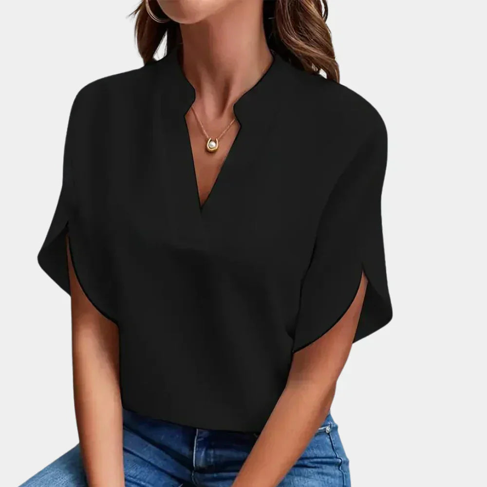 Airy summer blouse for women – Ella-Black-S-Nora Luxe
