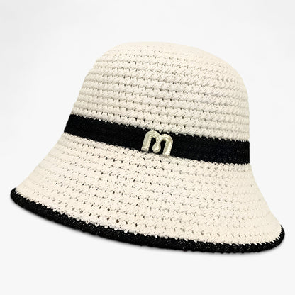 Airy women's summer hat with a wide brim – BreezeShade Isla-White-The Livary