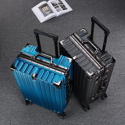 Aluminum frame hard shell suitcase – Geneva-Red-S (38 L)-Nora Luxe