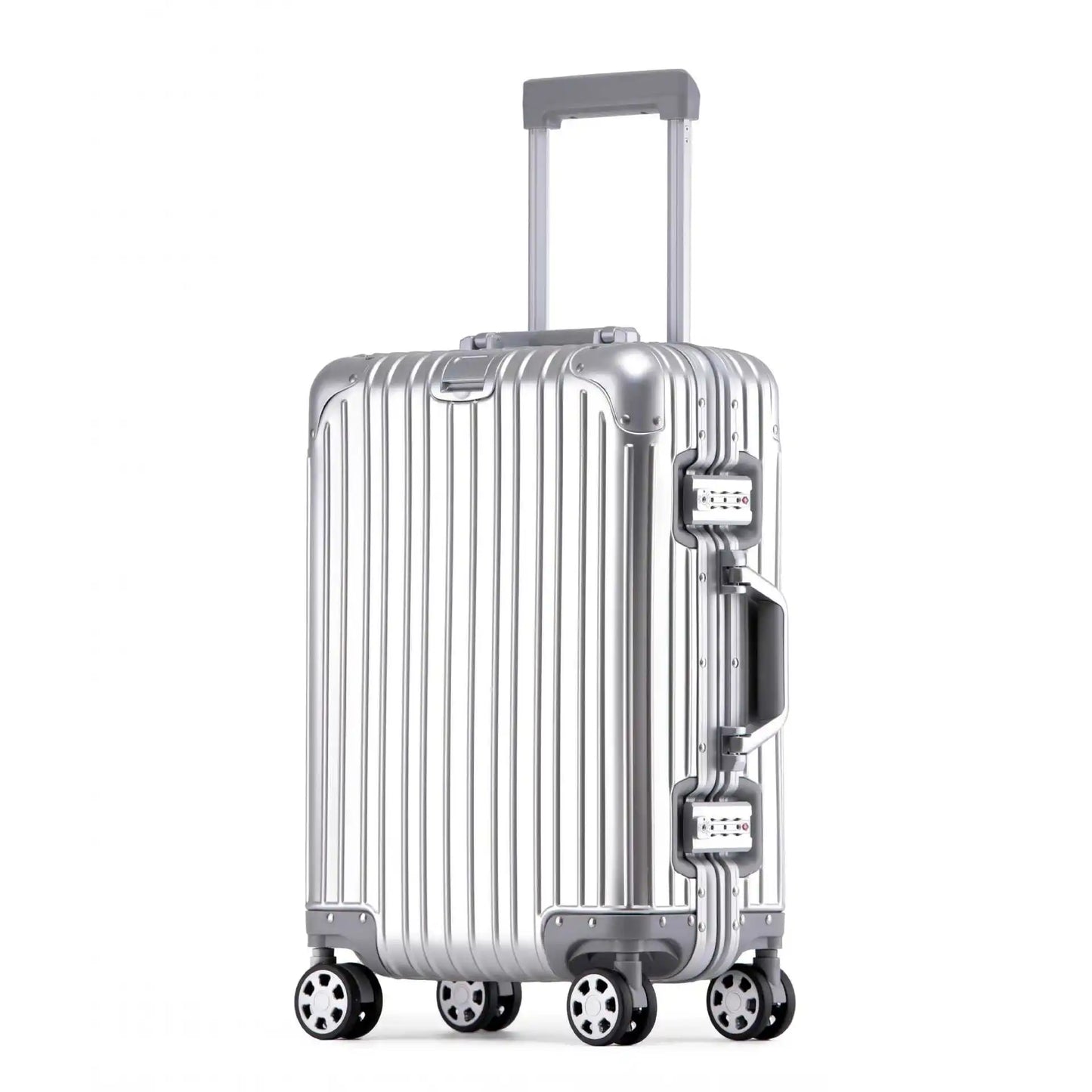 Aluminum-Magnesium hard shell case – Tirana-Silver-S (52 L)-Nora Luxe
