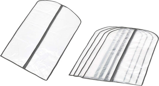 PEVA Garment Storage Bag Set – 5-Pack Dust Covers with Zipper