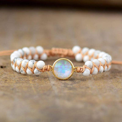 Amethyst-Opal Yoga Bracelet - Aurielle-White-Nora Luxe