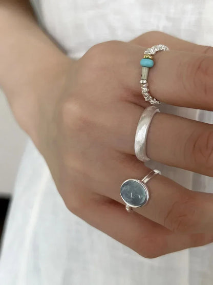Aquamarine Silver Ring - Nerida-Nora Luxe
