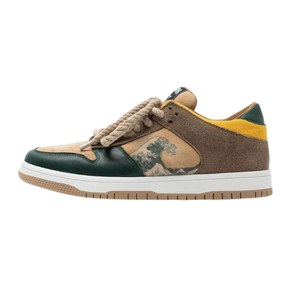 Artistic ladies and gentlemen's platform sneakers with wave design – Daiki-3-Nora Luxe