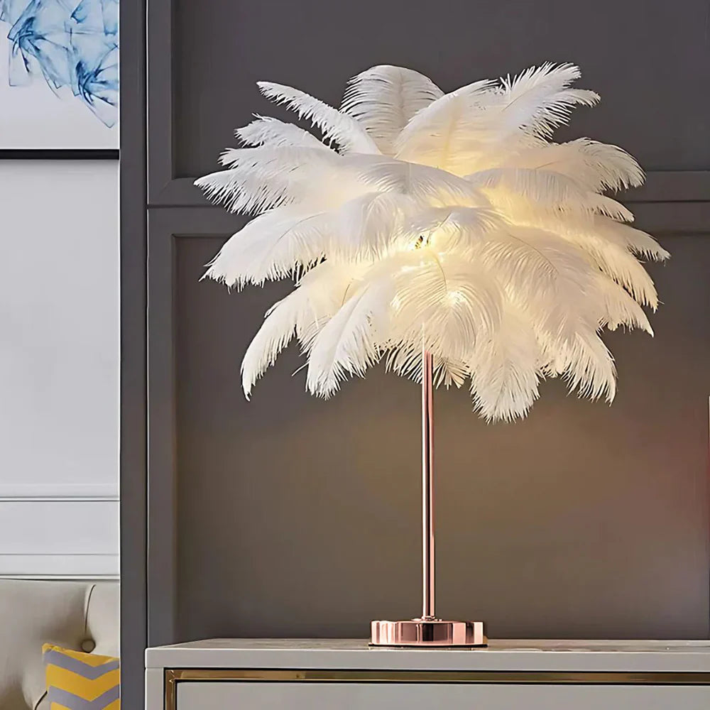 Atmospheric Veer Palm Tree Lamp - LumaPalm-White-Rose gold-Nora Luxe