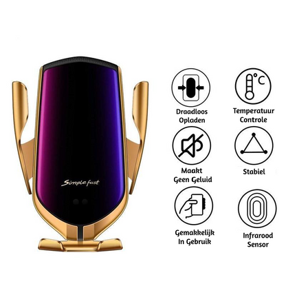 Automatic Phone Holder with Wireless Charger – GripCharge-Silver-The Livary