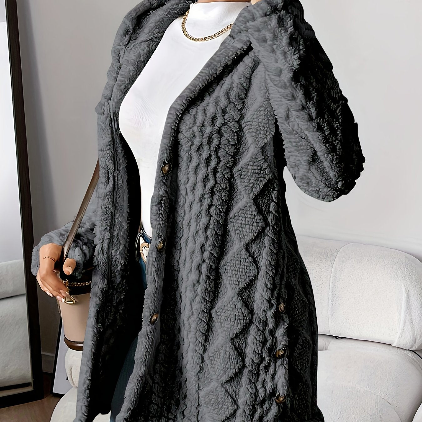Soft Long Women's Cardigan with Hood – Marit