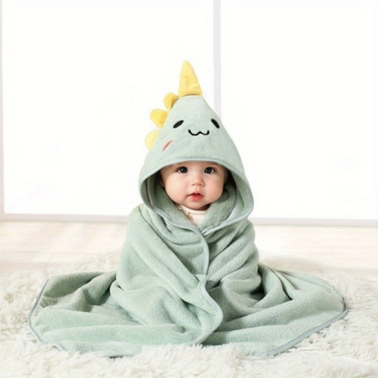 Baby bath cape with hood – SnuggleSplash-Dinosaur-The Livary