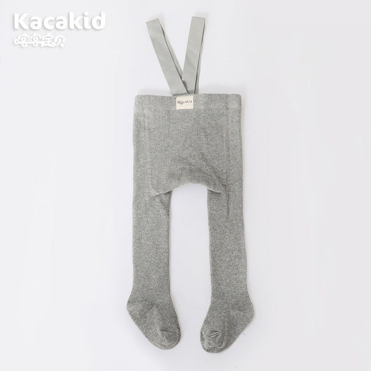 Baby Girls' and Boys' Knitted Trousers with High Waist-Light Gray-0-12 months-Nora Luxe