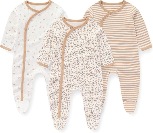 Baby Rompers 3-12 Months - Set of 3 Pieces-SET A-3 - 6 months-Nora Luxe