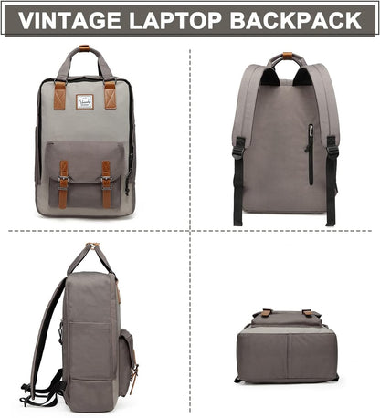 AA OUT OF STOCK 15.6” (39.62 cm) Water-Resistant Vintage Laptop Backpack with Organiser Pockets – UrbanEase