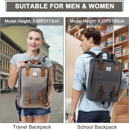 AA OUT OF STOCK 15.6” (39.62 cm) Water-Resistant Vintage Laptop Backpack with Organiser Pockets – UrbanEase