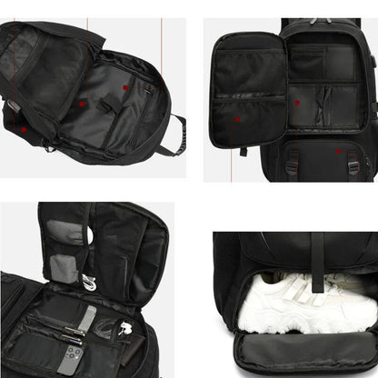 Backpack with USB connection and Large Capacity (50-80L) - UrbanTrail-Black-50L-Nora Luxe