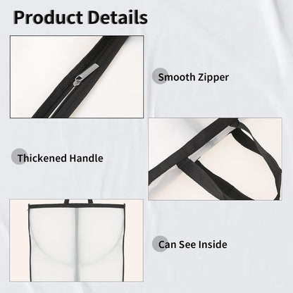 Long Garment Storage Cover – 70.87" (180.00 cm) Dress Bag with Zipper & Window (2-Pack)