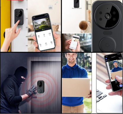 Black Smart Wi-Fi Doorbell with Camera – Noctiq-The Livary