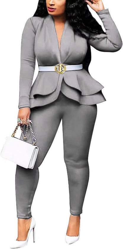 Blazer and Trousers Set - Faylinn-Blue-S-Nora Luxe