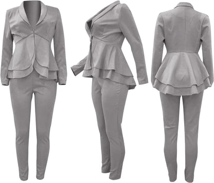 Blazer and Trousers Set - Faylinn-Blue-S-Nora Luxe