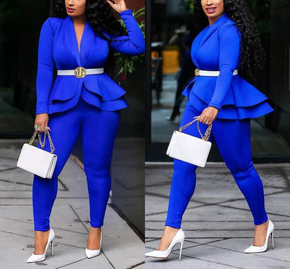 Blazer and Trousers Set - Faylinn-Blue-S-Nora Luxe