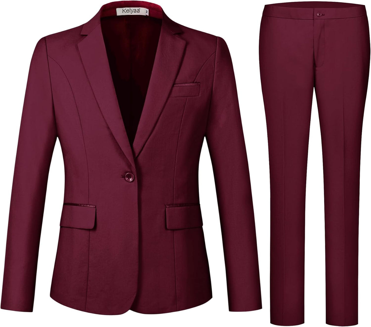 Blazer and Trousers Set - Verona-Bordeaux-XS-Nora Luxe