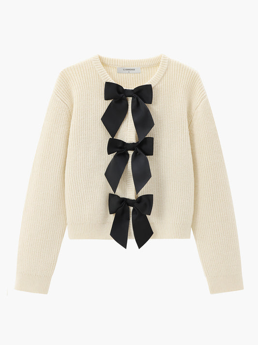 Bow Sweater for Women - Isla-White-XS-Nora Luxe